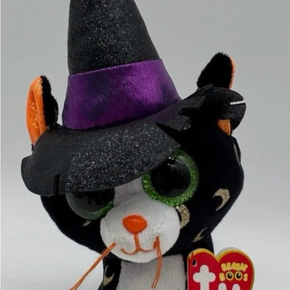 Ty beanie Pandora Black Cat Toy with Purple Hat